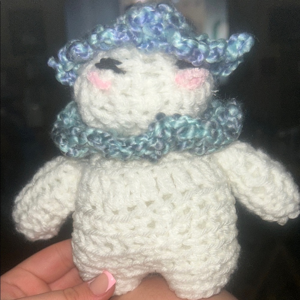 Blue and White Plush Toy for Small Pets